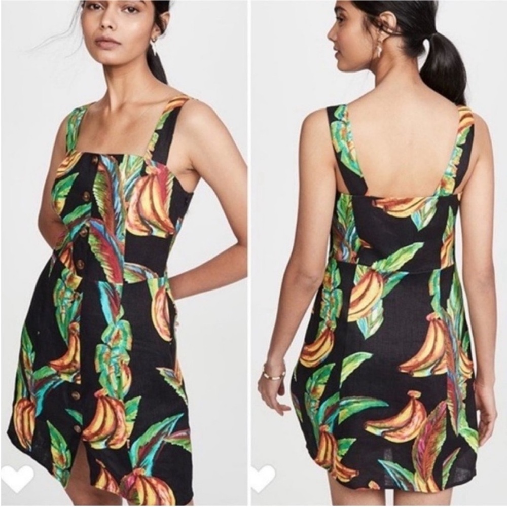 FARM Rio Preta Banana Linen Dress
